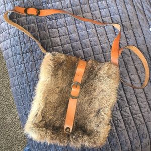 Patricia Nash Leather & Fur Crossbody Purse